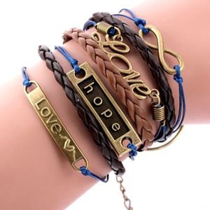 Eternal Love Hope Multilayer Charm Bracelet